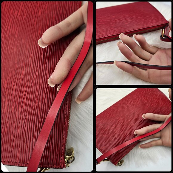 Louis Vuitton  Red Epi Leather Pochette Accessoire - Picture 14 of 17